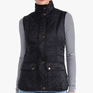 Barbour Otterburn Quilted Gilet Vest Black Women’s 6 Lightweight Layering